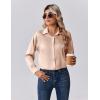 Zeagoo Womens Tops Long Sleeve Satin Silk Button Down Shirts Casual Business Dressy Blouses Fall Clothes(Light Khaki)