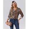Zeagoo Womens Tops Long Sleeve Satin Silk Button Down Shirts Casual Business Dressy Blouses Fall Clothes(Multicolor 721)