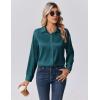 Zeagoo Womens Tops Long Sleeve Satin Silk Button Down Shirts Casual Business Dressy Blouses Fall Clothes(Peacock Blue)