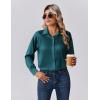 Zeagoo Womens Tops Long Sleeve Satin Silk Button Down Shirts Casual Business Dressy Blouses Fall Clothes(Peacock Blue)