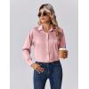 Zeagoo Womens Tops Long Sleeve Satin Silk Button Down Shirts Casual Business Dressy Blouses Fall Clothes(Pink)