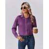 Zeagoo Womens Tops Long Sleeve Satin Silk Button Down Shirts Casual Business Dressy Blouses Fall Clothes(Purple 2)