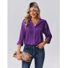 Zeagoo Womens Tops Long Sleeve Satin Silk Button Down Shirts Casual Business Dressy Blouses Fall Clothes(Purple)