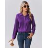 Zeagoo Womens Tops Long Sleeve Satin Silk Button Down Shirts Casual Business Dressy Blouses Fall Clothes(Purple)