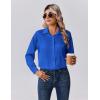 Zeagoo Womens Tops Long Sleeve Satin Silk Button Down Shirts Casual Business Dressy Blouses Fall Clothes(Royal Blue)