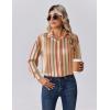 Zeagoo Womens Tops Long Sleeve Satin Silk Button Down Shirts Casual Business Dressy Blouses Fall Clothes(Stripes 720)