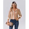 Zeagoo Womens Tops Long Sleeve Satin Silk Button Down Shirts Casual Business Dressy Blouses Fall Clothes(Stripes 720)