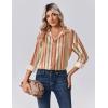 Zeagoo Womens Tops Long Sleeve Satin Silk Button Down Shirts Casual Business Dressy Blouses Fall Clothes(Stripes 720)
