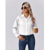 Zeagoo Womens Tops Long Sleeve Satin Silk Button Down Shirts Casual Business Dressy Blouses Fall Clothes(White)