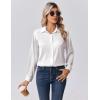 Zeagoo Womens Tops Long Sleeve Satin Silk Button Down Shirts Casual Business Dressy Blouses Fall Clothes(White)