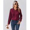 Zeagoo Womens Tops Long Sleeve Satin Silk Button Down Shirts Casual Business Dressy Blouses Fall Clothes(Wine Red)