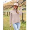 Zeagoo Women’s Turtleneck Sweater 2026 Fall Winter Chunky Knitted Pullover High Low Hem Trendy Basic Jumper Top(Apricot)