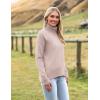 Zeagoo Women’s Turtleneck Sweater 2026 Fall Winter Chunky Knitted Pullover High Low Hem Trendy Basic Jumper Top(Apricot)
