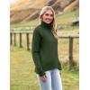 Zeagoo Women’s Turtleneck Sweater 2026 Fall Winter Chunky Knitted Pullover High Low Hem Trendy Basic Jumper Top(Army Green)