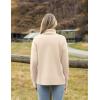 Zeagoo Women’s Turtleneck Sweater 2026 Fall Winter Chunky Knitted Pullover High Low Hem Trendy Basic Jumper Top(Beige)