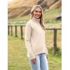 Zeagoo Women’s Turtleneck Sweater 2026 Fall Winter Chunky Knitted Pullover High Low Hem Trendy Basic Jumper Top(Beige)