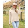 Zeagoo Women’s Turtleneck Sweater 2026 Fall Winter Chunky Knitted Pullover High Low Hem Trendy Basic Jumper Top(Beige)