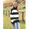 Zeagoo Women’s Turtleneck Sweater 2026 Fall Winter Chunky Knitted Pullover High Low Hem Trendy Basic Jumper Top(Black Stripe)