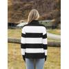 Zeagoo Women’s Turtleneck Sweater 2026 Fall Winter Chunky Knitted Pullover High Low Hem Trendy Basic Jumper Top(Black Stripe)
