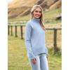 Zeagoo Women’s Turtleneck Sweater 2026 Fall Winter Chunky Knitted Pullover High Low Hem Trendy Basic Jumper Top(Blue)