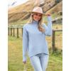 Zeagoo Women’s Turtleneck Sweater 2026 Fall Winter Chunky Knitted Pullover High Low Hem Trendy Basic Jumper Top(Blue)