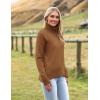 Zeagoo Women’s Turtleneck Sweater 2026 Fall Winter Chunky Knitted Pullover High Low Hem Trendy Basic Jumper Top(Brown)