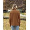 Zeagoo Women’s Turtleneck Sweater 2026 Fall Winter Chunky Knitted Pullover High Low Hem Trendy Basic Jumper Top(Brown)