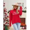 Zeagoo Women’s Turtleneck Sweater 2026 Fall Winter Chunky Knitted Pullover High Low Hem Trendy Basic Jumper Top(Christmas Letter)