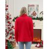 Zeagoo Women’s Turtleneck Sweater 2026 Fall Winter Chunky Knitted Pullover High Low Hem Trendy Basic Jumper Top(Christmas Letter)