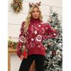 Zeagoo Women’s Turtleneck Sweater 2026 Fall Winter Chunky Knitted Pullover High Low Hem Trendy Basic Jumper Top(Christmas Pattern)