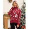 Zeagoo Women’s Turtleneck Sweater 2026 Fall Winter Chunky Knitted Pullover High Low Hem Trendy Basic Jumper Top(Christmas Pattern)