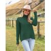 Zeagoo Women’s Turtleneck Sweater 2026 Fall Winter Chunky Knitted Pullover High Low Hem Trendy Basic Jumper Top(Green)