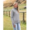 Zeagoo Women’s Turtleneck Sweater 2026 Fall Winter Chunky Knitted Pullover High Low Hem Trendy Basic Jumper Top(Grey)