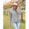 Zeagoo Women’s Turtleneck Sweater 2026 Fall Winter Chunky Knitted Pullover High Low Hem Trendy Basic Jumper Top(Grey)