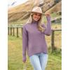 Zeagoo Women’s Turtleneck Sweater 2026 Fall Winter Chunky Knitted Pullover High Low Hem Trendy Basic Jumper Top(Light Purple)