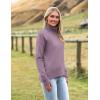 Zeagoo Women’s Turtleneck Sweater 2026 Fall Winter Chunky Knitted Pullover High Low Hem Trendy Basic Jumper Top(Light Purple)