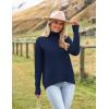 Zeagoo Women’s Turtleneck Sweater 2026 Fall Winter Chunky Knitted Pullover High Low Hem Trendy Basic Jumper Top(Navy Blue)