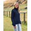 Zeagoo Women’s Turtleneck Sweater 2026 Fall Winter Chunky Knitted Pullover High Low Hem Trendy Basic Jumper Top(Navy Blue)