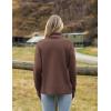 Zeagoo Women’s Turtleneck Sweater 2026 Fall Winter Chunky Knitted Pullover High Low Hem Trendy Basic Jumper Top(Nutmeg)