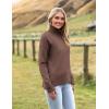 Zeagoo Women’s Turtleneck Sweater 2026 Fall Winter Chunky Knitted Pullover High Low Hem Trendy Basic Jumper Top(Nutmeg)