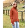 Zeagoo Women’s Turtleneck Sweater 2026 Fall Winter Chunky Knitted Pullover High Low Hem Trendy Basic Jumper Top(Orange)
