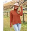 Zeagoo Women’s Turtleneck Sweater 2026 Fall Winter Chunky Knitted Pullover High Low Hem Trendy Basic Jumper Top(Orange)