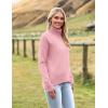 Zeagoo Women’s Turtleneck Sweater 2026 Fall Winter Chunky Knitted Pullover High Low Hem Trendy Basic Jumper Top(Pink)