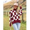 Zeagoo Women’s Turtleneck Sweater 2026 Fall Winter Chunky Knitted Pullover High Low Hem Trendy Basic Jumper Top(Plumplaid)