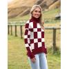 Zeagoo Women’s Turtleneck Sweater 2026 Fall Winter Chunky Knitted Pullover High Low Hem Trendy Basic Jumper Top(Plumplaid)