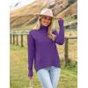 Zeagoo Women’s Turtleneck Sweater 2026 Fall Winter Chunky Knitted Pullover High Low Hem Trendy Basic Jumper Top(Purple)