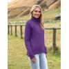 Zeagoo Women’s Turtleneck Sweater 2026 Fall Winter Chunky Knitted Pullover High Low Hem Trendy Basic Jumper Top(Purple)