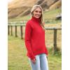 Zeagoo Women’s Turtleneck Sweater 2026 Fall Winter Chunky Knitted Pullover High Low Hem Trendy Basic Jumper Top(Red)