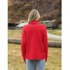 Zeagoo Women’s Turtleneck Sweater 2026 Fall Winter Chunky Knitted Pullover High Low Hem Trendy Basic Jumper Top(Red)