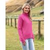 Zeagoo Women’s Turtleneck Sweater 2026 Fall Winter Chunky Knitted Pullover High Low Hem Trendy Basic Jumper Top(Rose)